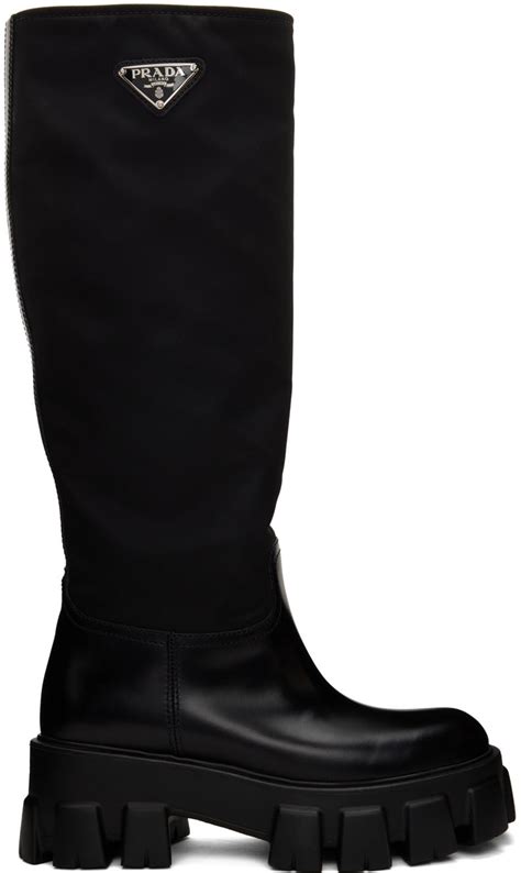 prada tall suede boots|Prada high heel boots.